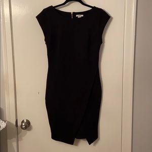 Bar III Black Ribbed Dress with Gold Zipper